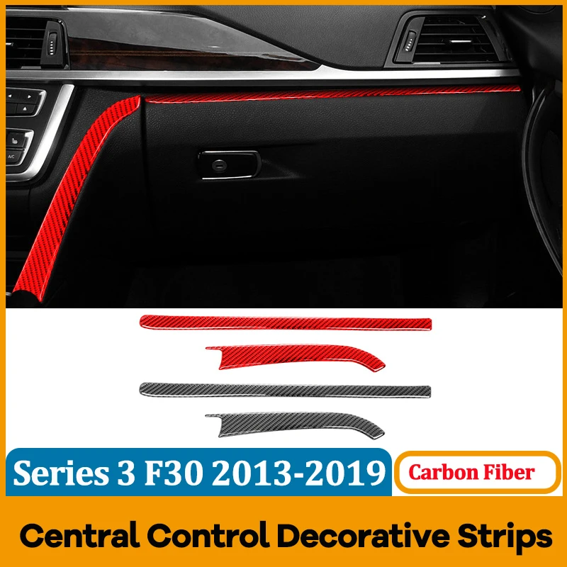 

Real Carbon Fiber Copilot Center Console Decorative Strip Sticker for BMW 3 Series F30 F34 2013-2019 Car Interior Modification