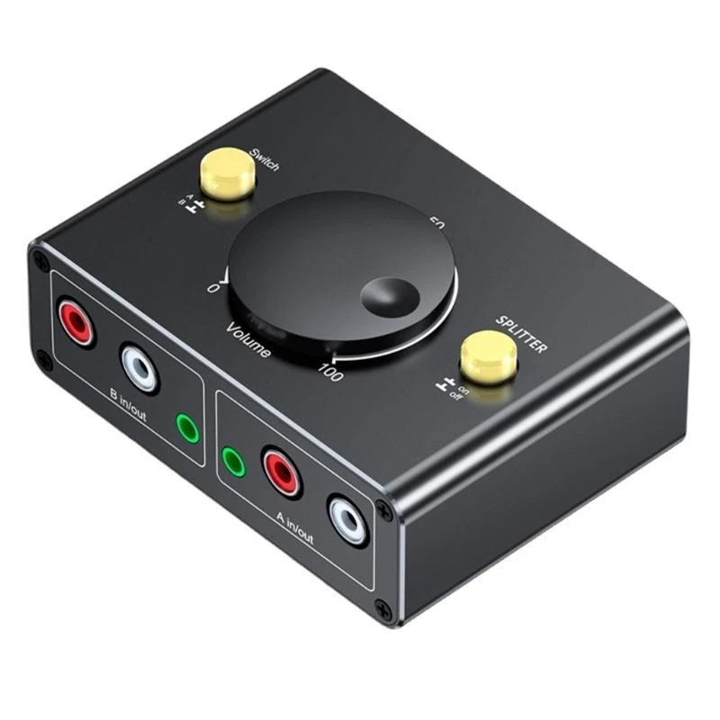 Thiết bị chuyển đổi âm thanh Q5WA 3,5mm sang 2RCA Bộ chuyển đổi chiều Không cần nguồn