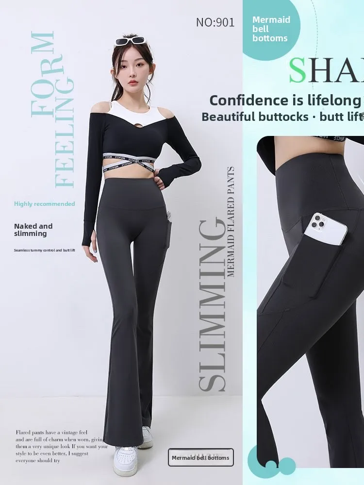 

High Waist Yoga Pants Women Summer Thin Running Fitn Sport Suit Set Butt Lifting Trousers Long Leggings Nylon Fiber