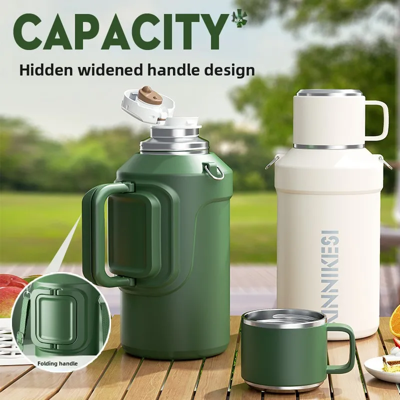 

Новая термокружка большой вместимости - Бутылка для воды из нержавеющей стали для активного отдыха и путешествий - 51 унция / 67 унций