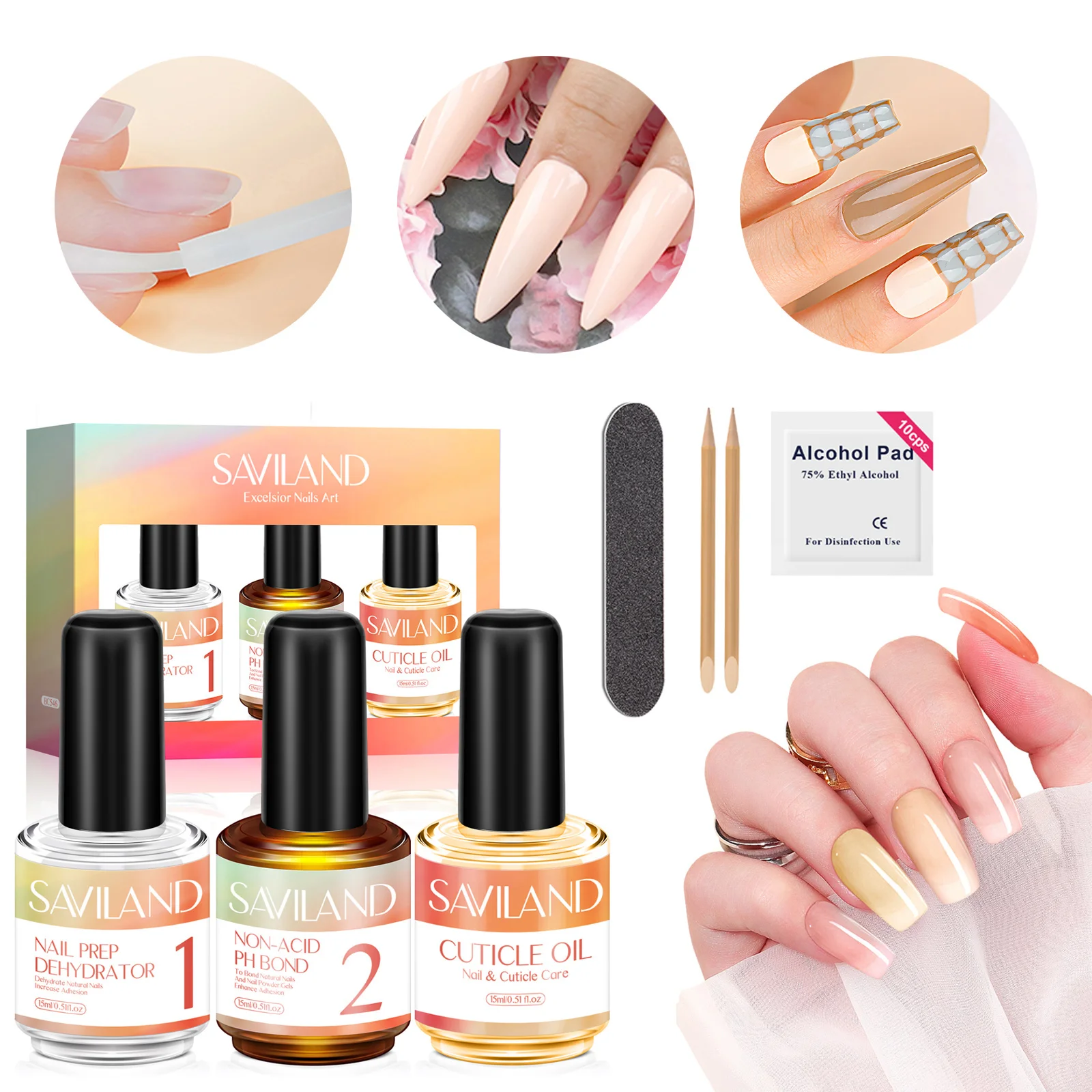 

SAVILAND 16 шт. набор для приготовления ногтей 15 мл дегидратор и кислотный праймер масло для кутикулы для гель-лака и акрилового масла для салона ногтей