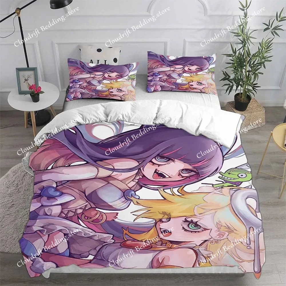 Cartoon Panty & Stocking with Garterbelt Bedding Set Single Twin Full Queen King Size Bed Set Adult Kid Bedroom Duvet cover Sets