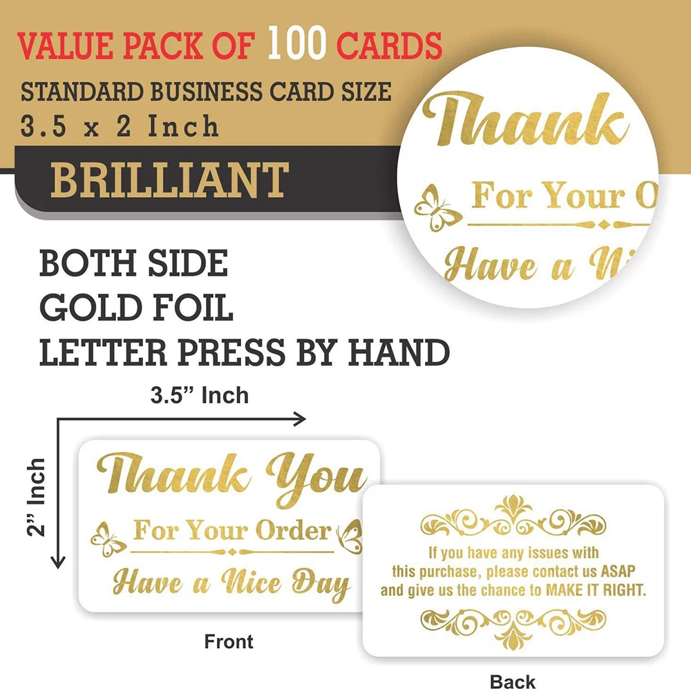 10-30pcs Mini Thank You Card Gold Stamping Simple Fashion Design Scrapbooking Party Invitation DIY Decor Gift Party Card