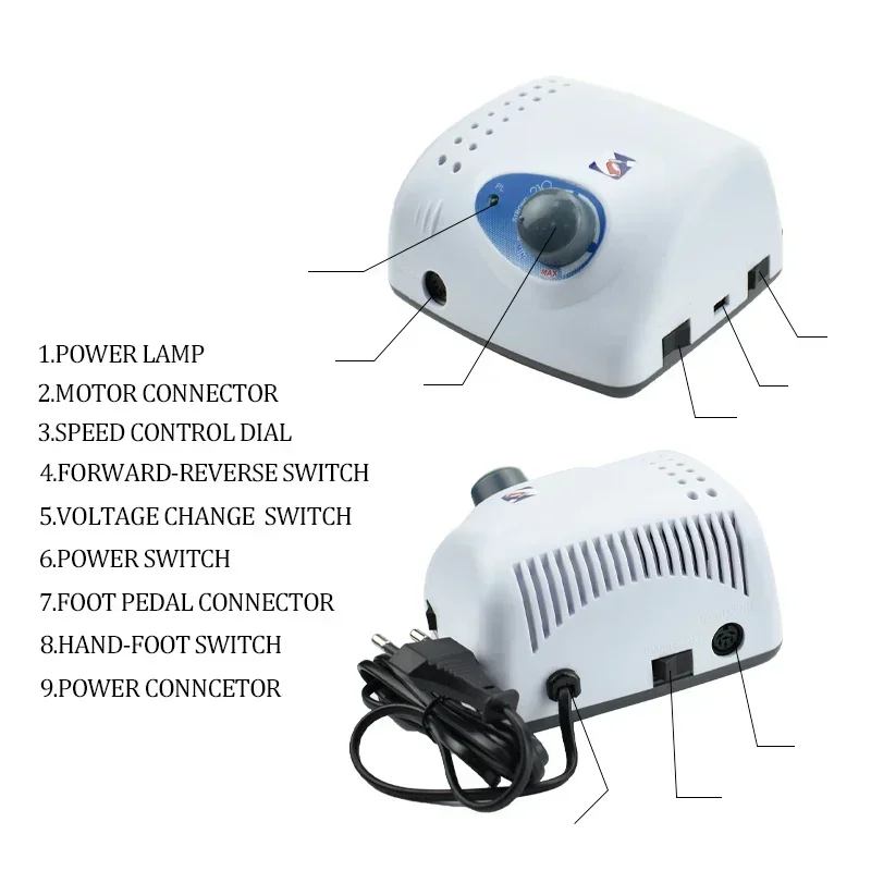 

1set Dental Micro Motor 35000Rpm Drill Machine Strong 210 105L 65W Gel Polishing Device & Grinding Drill Bits Set for Dentist