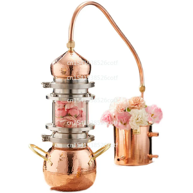 

Red Copper Essential Oil Distiller Pure Dew Distiller Home Brewing Equipment High Concentration Essential Oil Extractor 3L