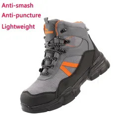 Sepatu-Zapatos De Seguridad con punta De acero para hombre, botas altas, antigolpes, antipinchazos, para invierno