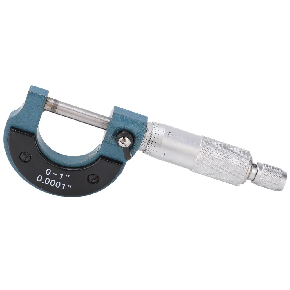 0-1inch Range Outside Micrometer Ratchet Stop Industrial Grade Precision Micrometer 0.0001inch Graduation Blue Color