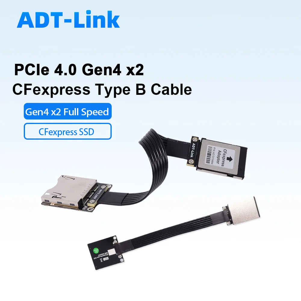 ADT-Link R99SF 4.0 CFexpress Type-B Extension Cable PCIe 4.0 Gen4 X2 Full Speed CFexpress B SSD Memory Card Stable Transmission
