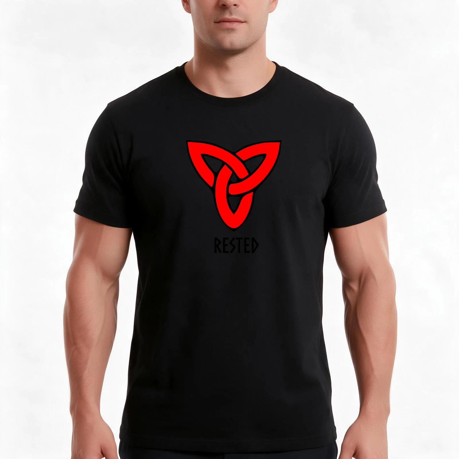 Rested(Black Font) T-Shirt, Summer Casual Cotton Tee, Oversized Streetwear Tops, Vintage Graphic Print, Loose Fit Short Sleeve