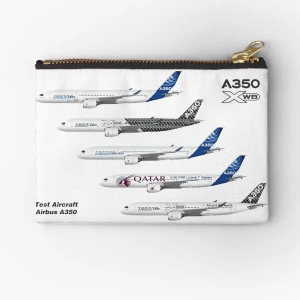 

Airbus A350 Test Aircraft Fleet Illustra Zipper Pouches Cosmetic Women Underwear Socks Coin Storage Pure Pocket Money Wallet