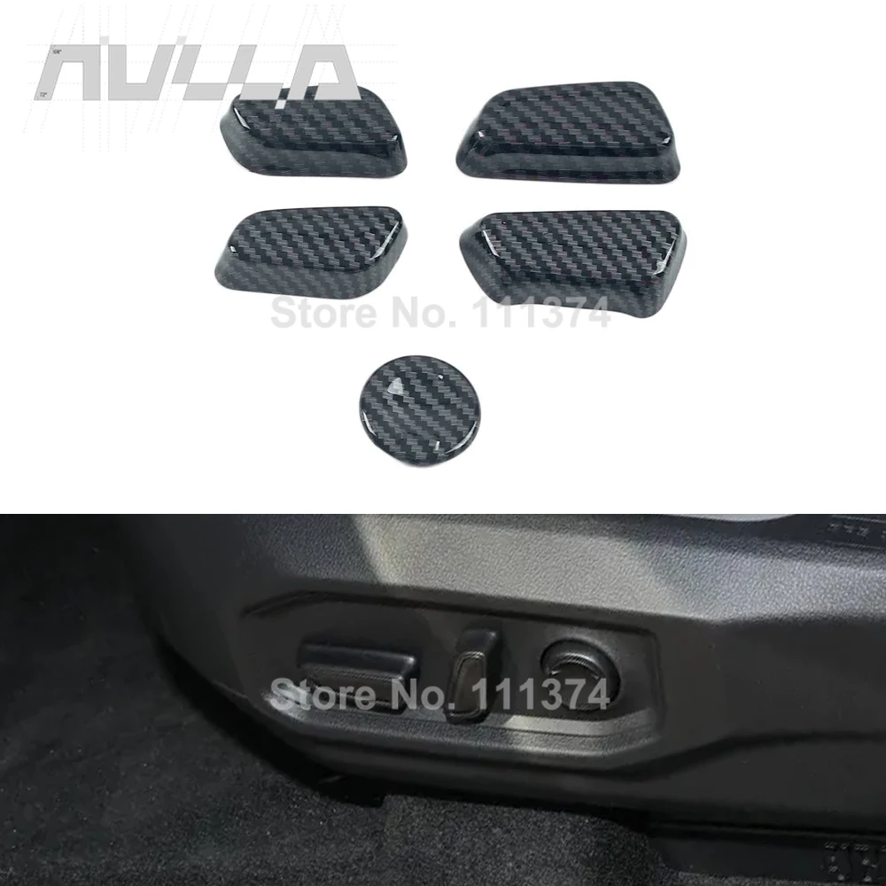 

For Toyota Tundra Sequoia 2022-2023 Interior Seat Adjustment Button Sticker Cover Trim Carbon Chrome Accessories