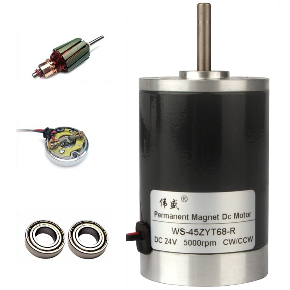 45MM Permanent Magnet DC Motor 12V 24V 3500-8000rpm Micro Speed Regulation CW CCW Mute Motor