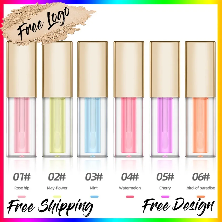 Private Label Vegan Makeup Wholesale Lip Oil Relieves Dry Moisturizing Lip Gloss Plant Based Lip Care Custom Logo