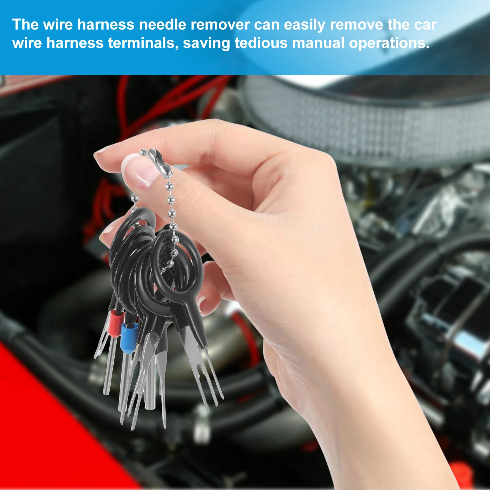 

14 шт., набор инструментов для снятия клемм, электрический разъем, экстрактор контактов для жгута проводов, ремонтный комплект выталкивателя клемм проводов