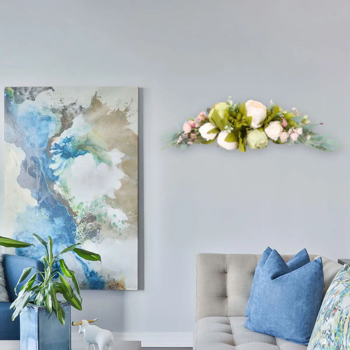 

1pc Garland Decoration Peony Wreath Simulation Flower Peony Decor Wall Ornament Wedding Home Decor Greenery Garland