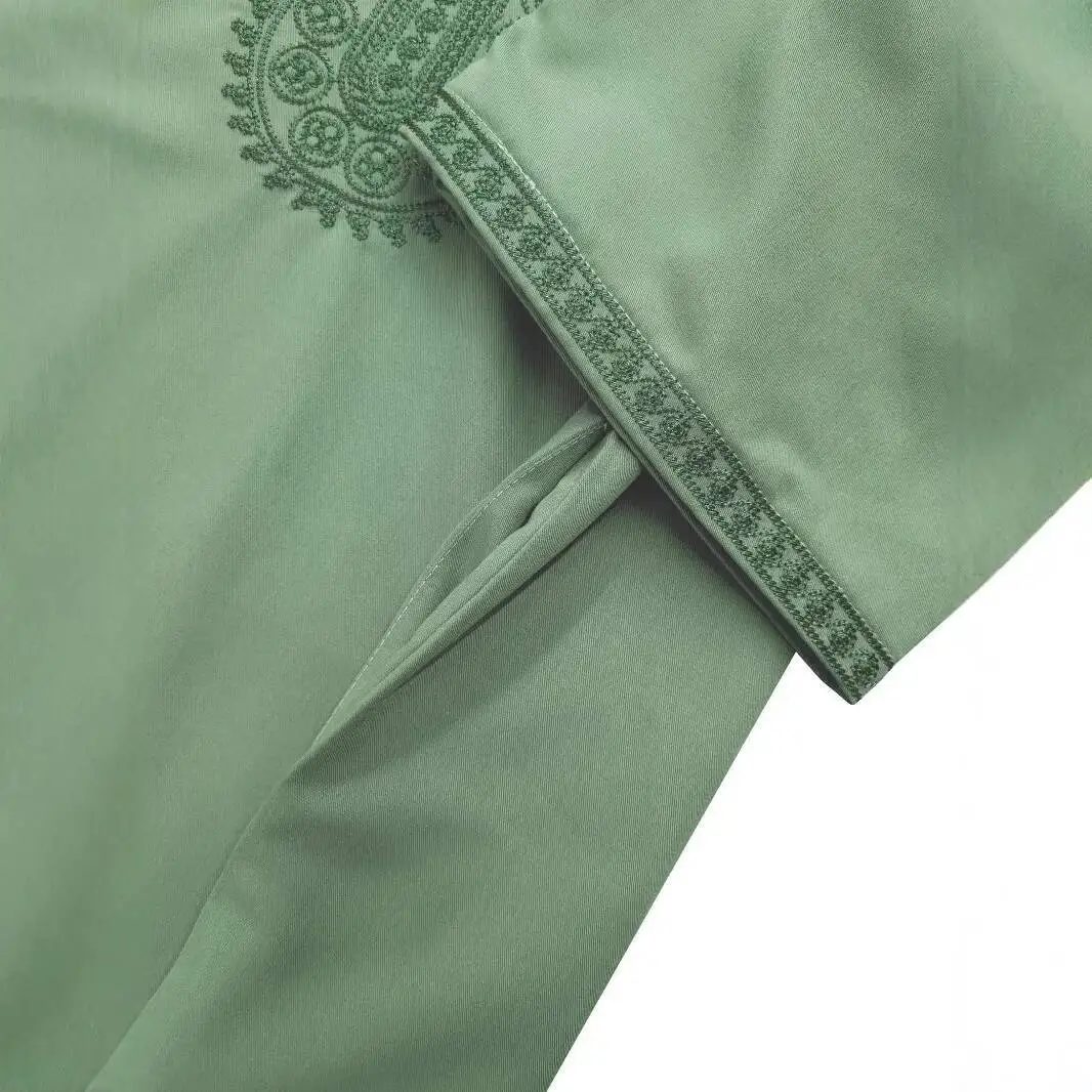 2025 민족 특성 남성복 무슬림 루즈 로브 남성 자수 모로코 포켓 라마단 두바이 럭셔리 이슬람 우아한