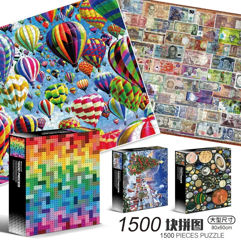 60*80 cm Legpuzzels 1500 Stuks Papier Foto Landschap Olieverf Art Puzzels Decompressie Speelgoed voor Volwassenen Familie Games