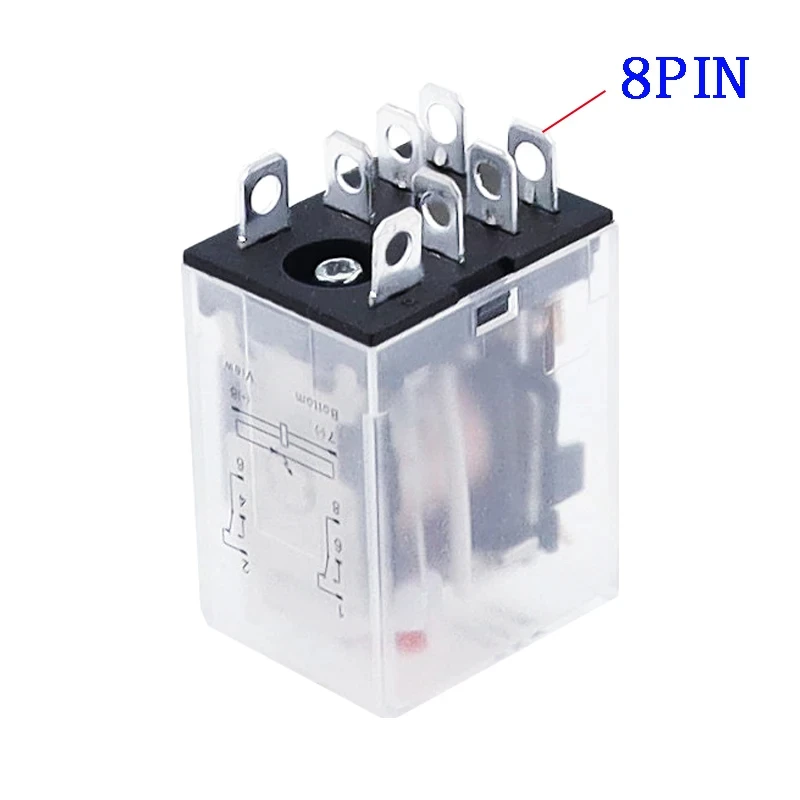 LY2NJ Coil Power Relay Car Auto AC/DC 12V 24V 36V 48V 110V 220V 380V Mini Micro Electromagnetic Relay Switch 8Pin DPDT Module