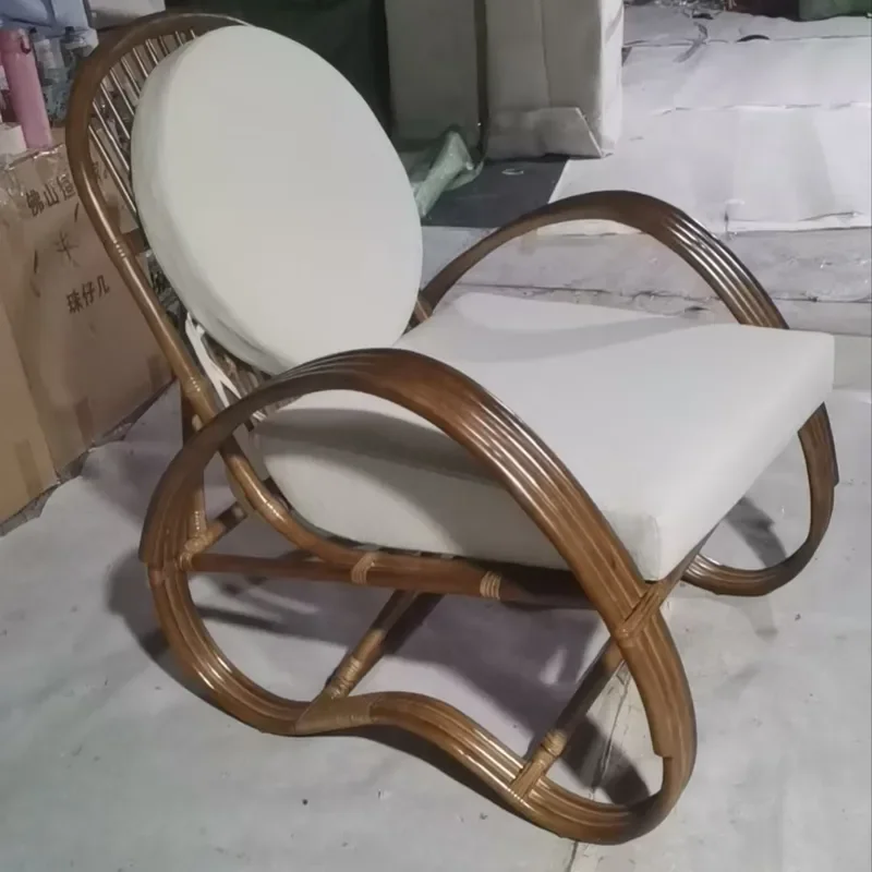 Natural Rattan House Silent Wind Chair for Living Room Hotel Homestay Woven Design