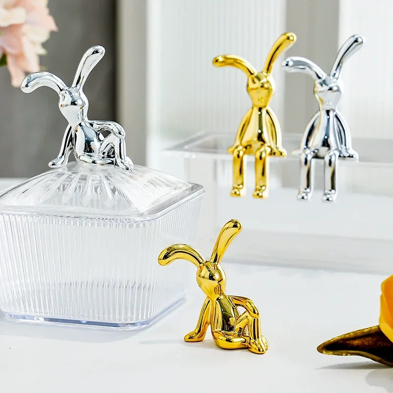 2PCS Long-Eared Rabbit Cartoon Decoration Accessories Living Room Bedroom Car Decoration Desktop Decorative Ornamet
