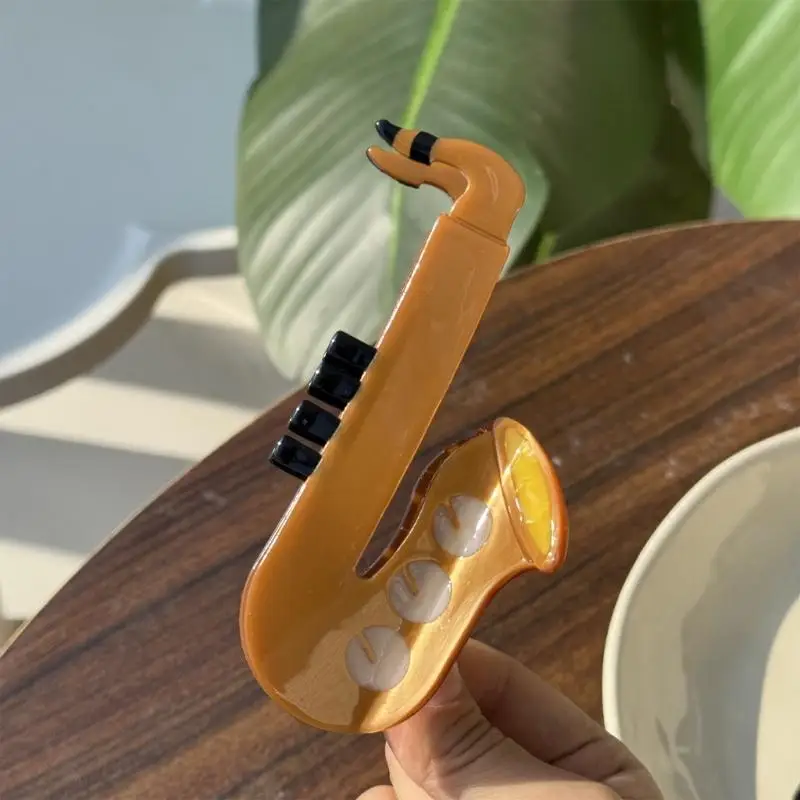 652F Nostalgic Acetate กิ๊บติดผมพร้อมองค์ประกอบการ์ตูนเหมาะสำหรับผู้หญิงแนวหน้าด้านแฟชั่นและคนรักดนตรี