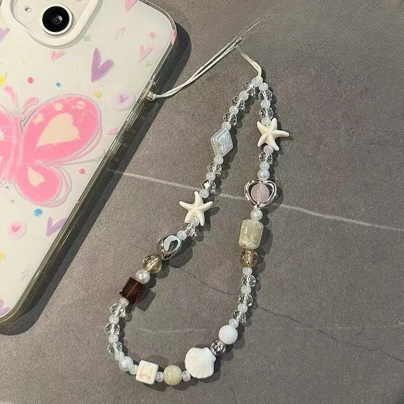 

Милый подвесной шнур из бисера, цепочка для телефона, ручная работа, сделай сам, ремешок для телефона, подвески для телефона со звездой и жемчугом