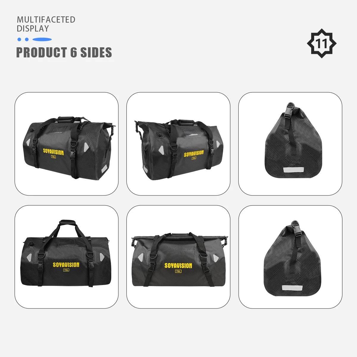 20L 50L 70L 100L 40L 66L Motorrad Wasserdichte Schwanz Tasche Reise Outdoor Trockenen Gepäck Roll Pack Tasche Motorrad Sitz Tasche – Detail 10