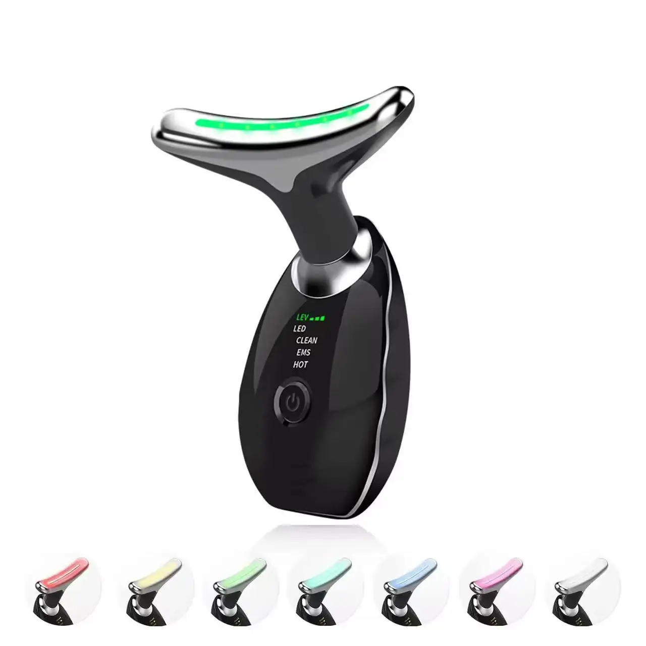 Dispositif de beauté du visage et du cou, microcourant à trois usages, Lifting du menton, Photon LED, raffermissant, rajeunissement, Anti-rides, soins pour la peau du visage