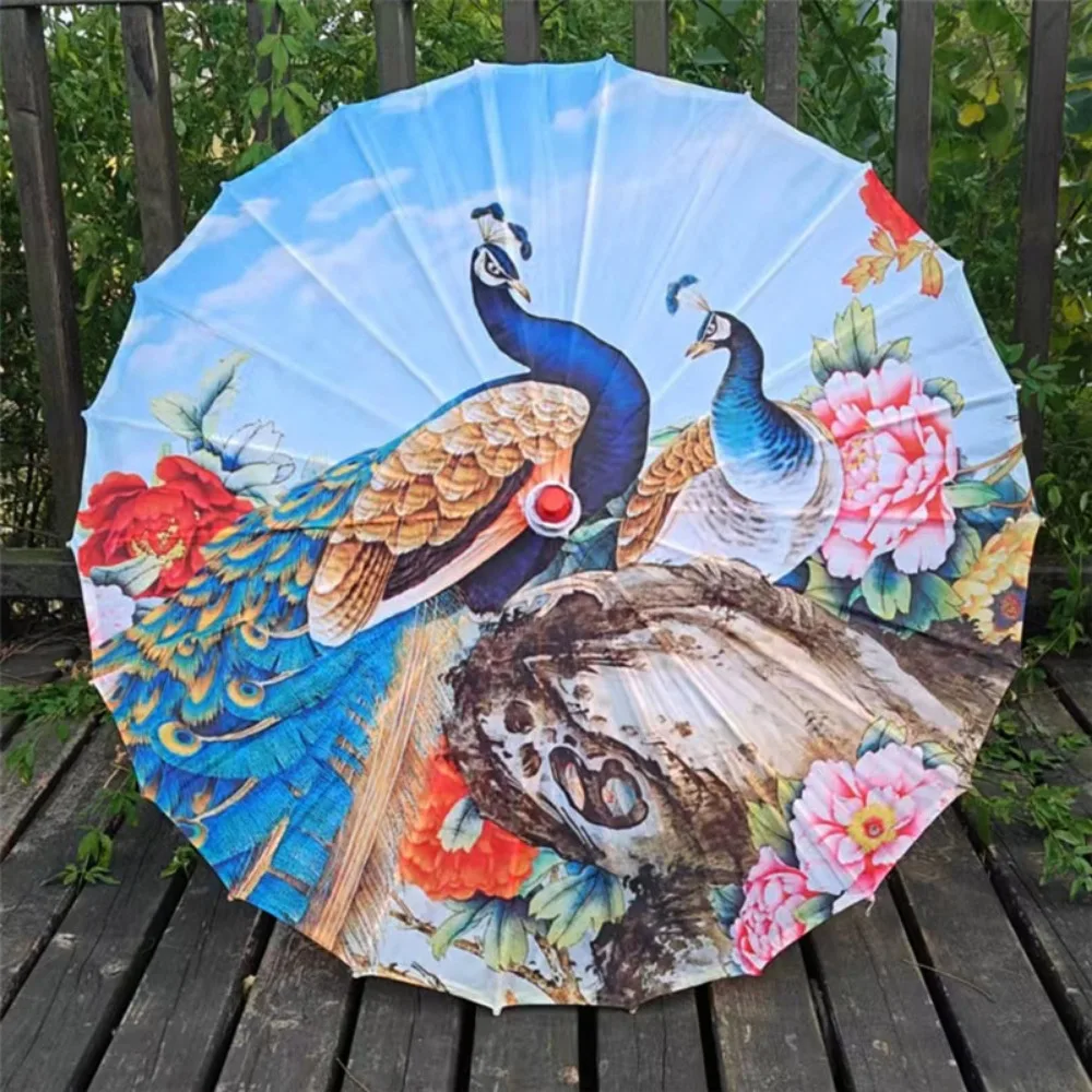 Chinese antieke bruiloft bruid geolied papier paraplu 56 cm 10 kleuren decoratieve paraplu draak en feniks