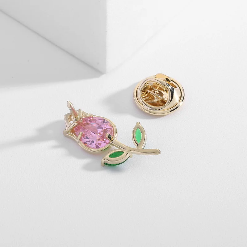 Высококачественная нишевая герметичная брошь-кардиган, элегантная булавка с цветком циркона для надевания воротника, булавка-тюльпан