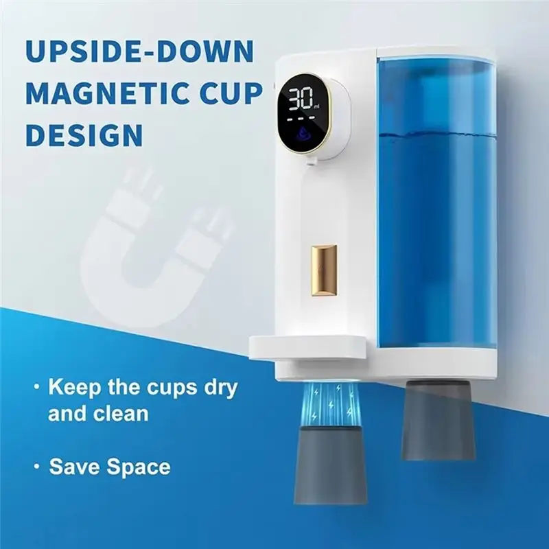 ABJT-Mouthwash Dispenser Wall Mounted With4 Adjustable Levels Includes Cup Forbathroom