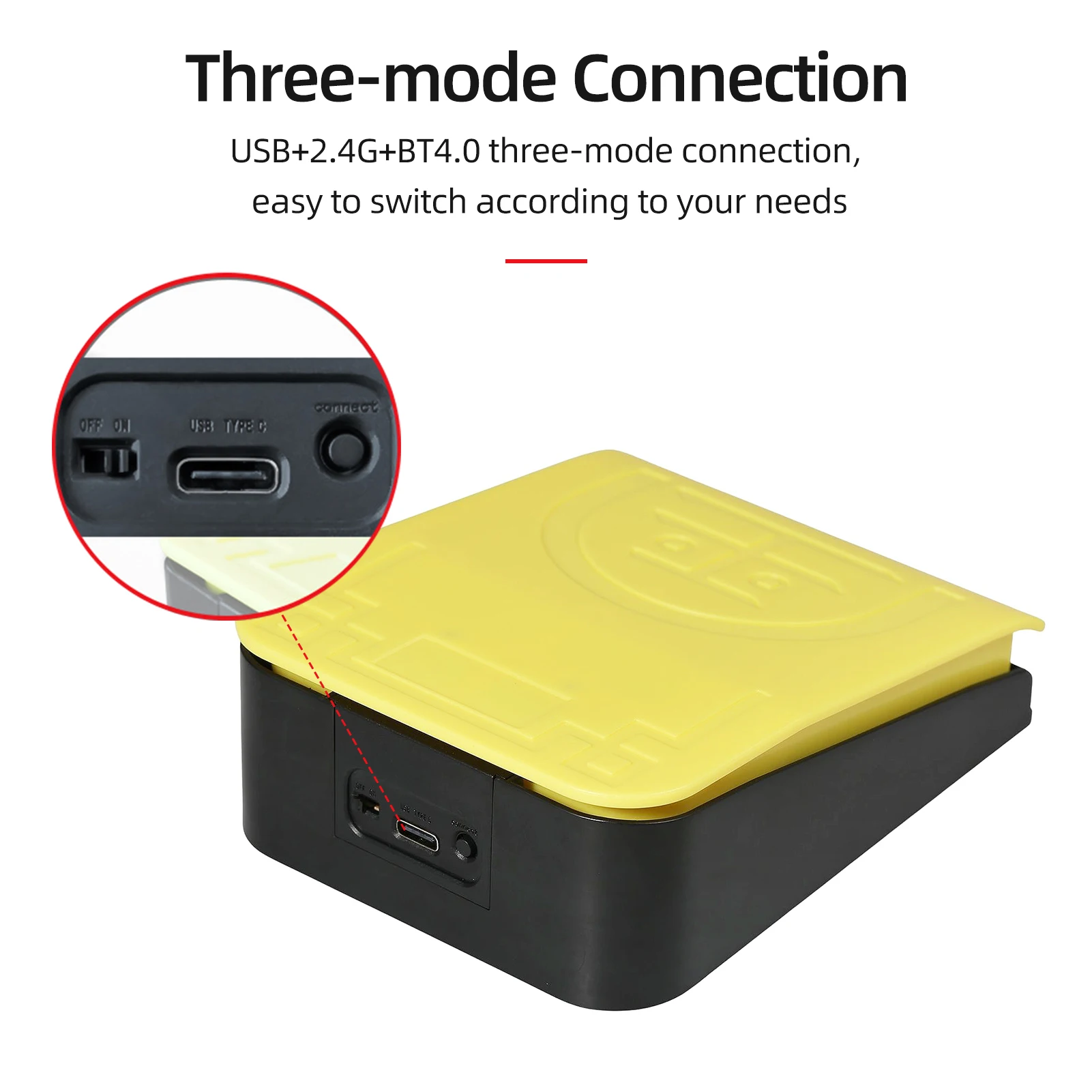 FS17Pro Single Foot  Multifunctional Customized Foot Pedal USB+2.4G+BT Three-mode Connection Mechanical  Foot