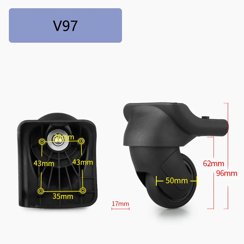 For the Samsontie V97 Universal Silent Swivel Caster Replacement For Luggage Trolley Suitcase Wheel Repair Kit with Screws