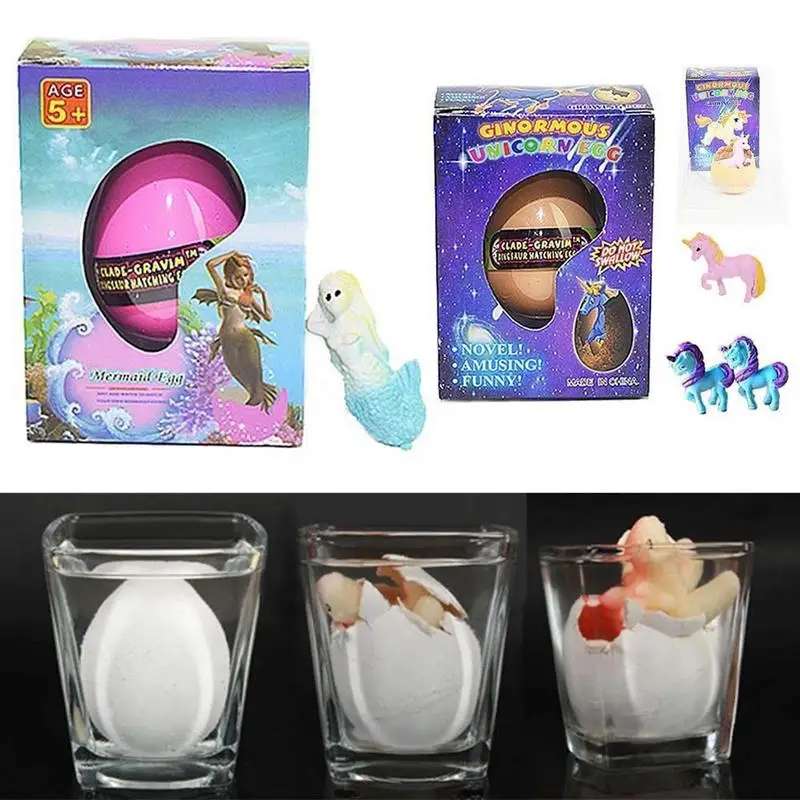 1pcs Magic Eggs Hatching In Water Growing Mermaid/Unicorns/fish Egg Animal Breeding Educational Toys For Children Kids Gifts