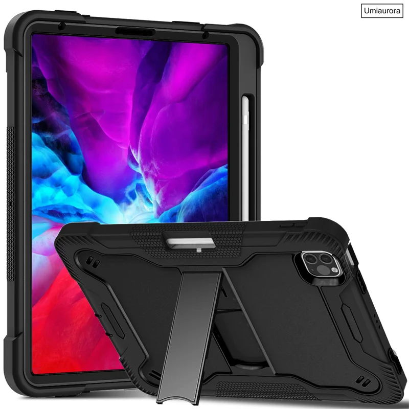 

For IPad Mini 8.3" A17 Pro 11 12.9 Air 10.9 13 inch M2 M3 M4 M5 Shockproof PC Pencil Holder Tablet Case Stand Rugged Cover Funda
