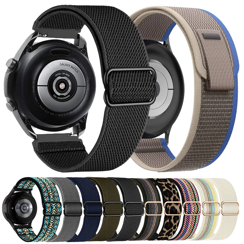 Braided Loop Strap For HUAWEI WATCH GT 5 4 46mm GT3 2 Pro Watch Band Nylon Elastic belt Bracelet For Garmin Galaxy Watch Amazfit