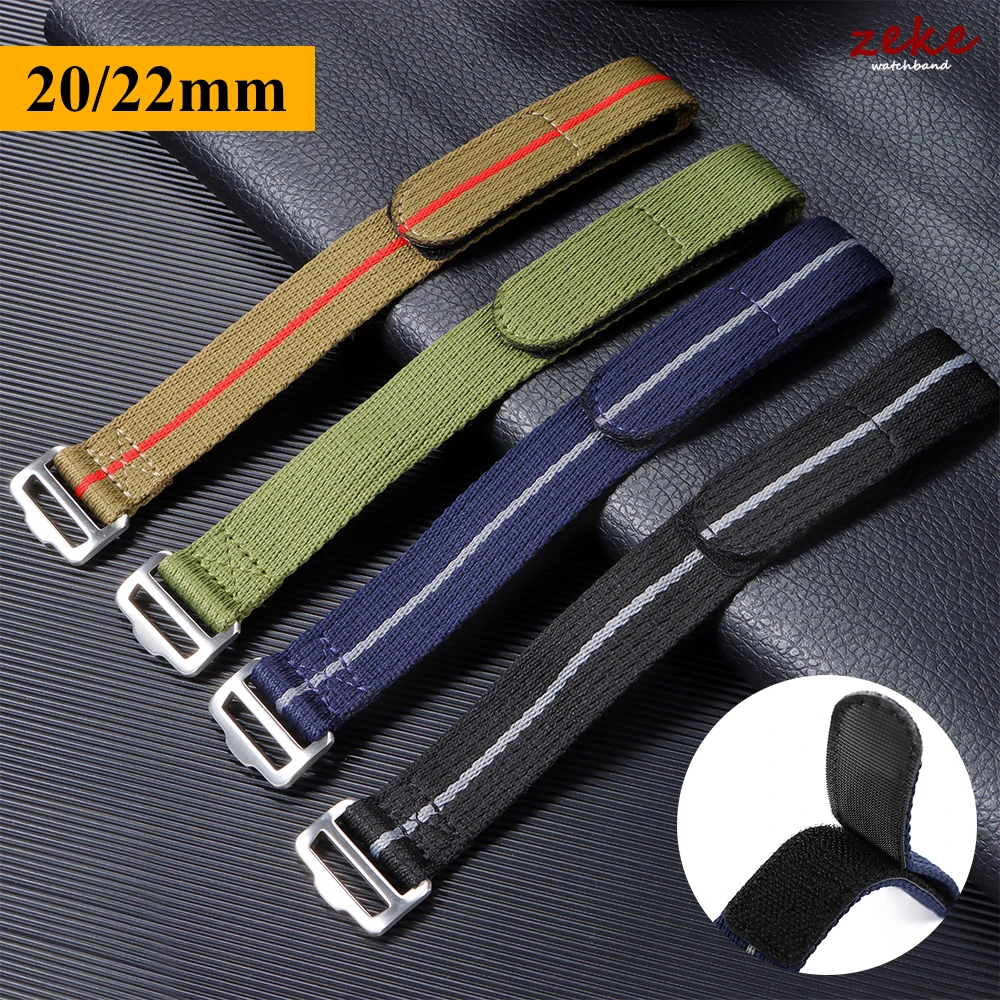Nylonarmband 20 mm 22 mm für Seiko für Tudor Uhrenarmband mit Klettverschluss für Herren, militärisches wasserdichtes Armband für Omega