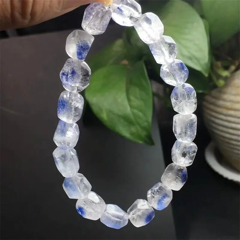 Natural Dumortierite Freeform Bracelet Handmade Crystal Jewelry Stretch Bangle Children Birthday Gift 1PCS