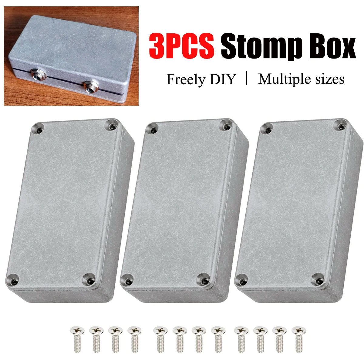 

Набор из 3 профессиональных чехлов для педалей для гитары — высококачественная коробка для педалей «сделай сам» из алюминиевого сплава — 12 вариантов моделей — легко сверлить и краска