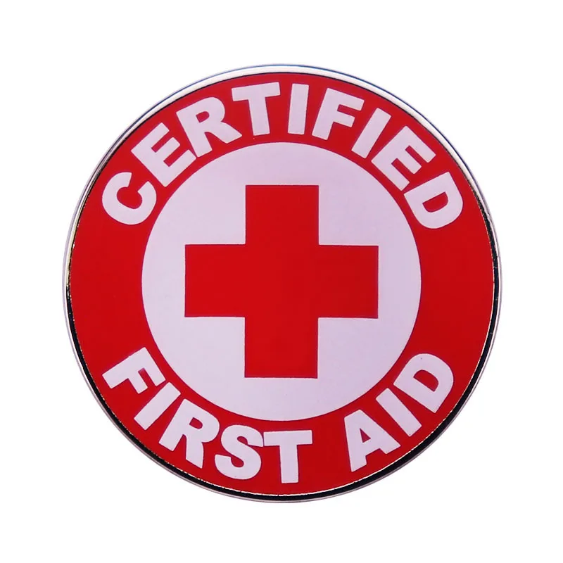 Certified Red Cross Lady Enamel Pins First Aid Anti Depression Brooches Lapel Badges Custom Mental Health Jewelry Gift  Lovers