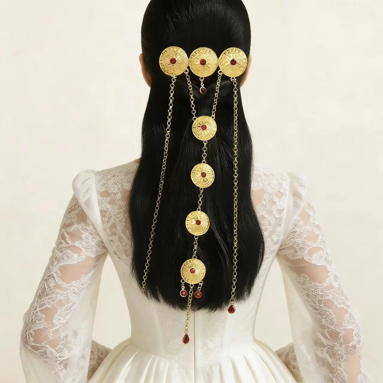 

Арабская невеста, инкрустированная золотой бриллиантами цепочка для волос с кисточками, свадебный аксессуар, квадратная цепочка, головной убор для невест