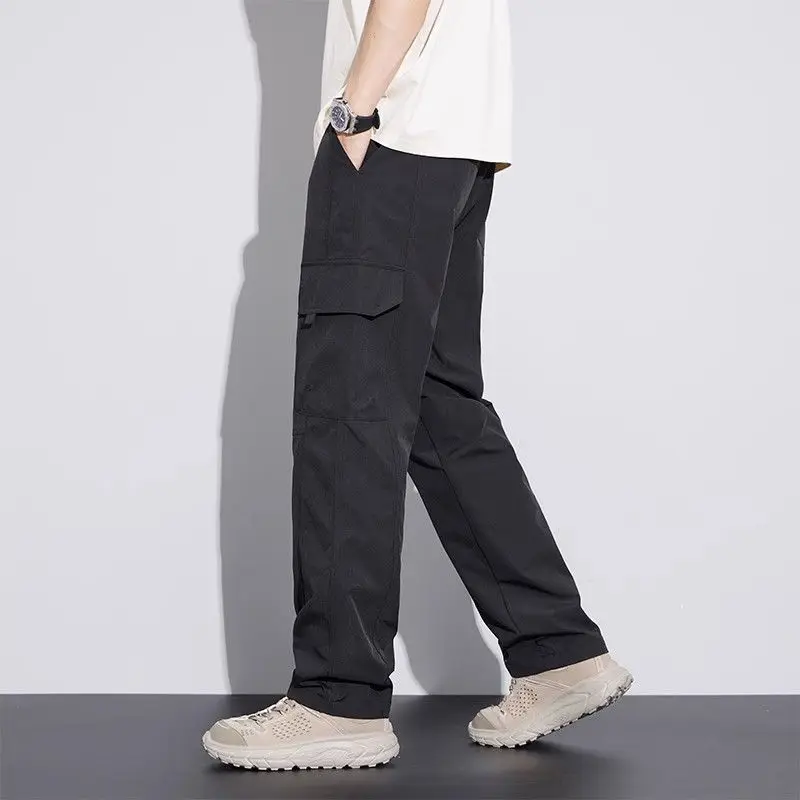 

Мужские широкие брюки-карго для рыбалки, рабочая одежда, беговые хлопковые дизайнерские уличные новые повседневные мешковатые свободные брюки высокого качества для мужчин