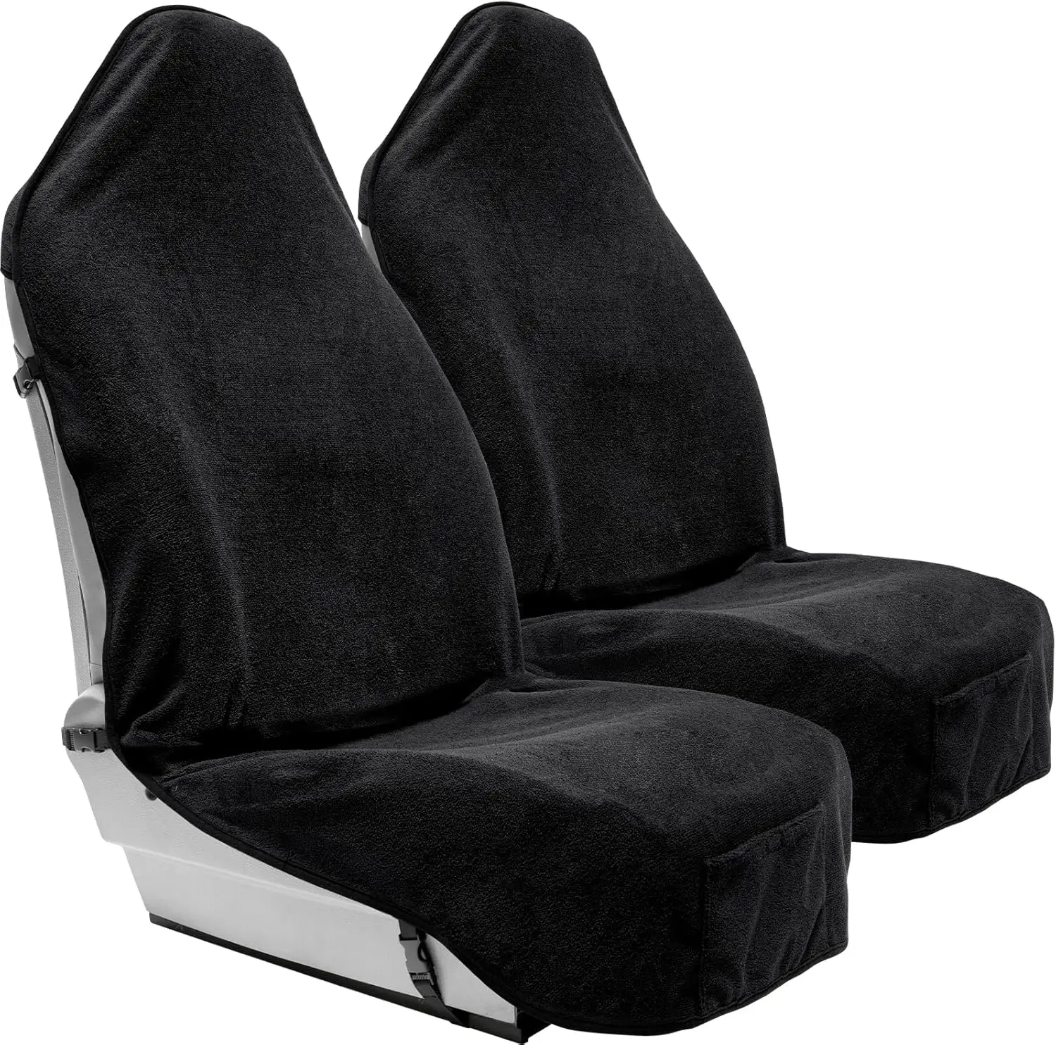 

Waterproof Terry Cloth Seat Cover with Non-Slip Grip, Universal Fit for Cars and SUVs, Machine Washable in Black