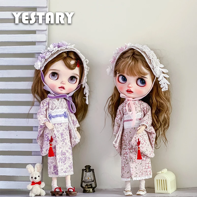 

YESTARY Blythe Clothing BJD Doll Accessories For Spring Kimono Style Clothes Handiwork Finished Products For Blythe Clothes Girl