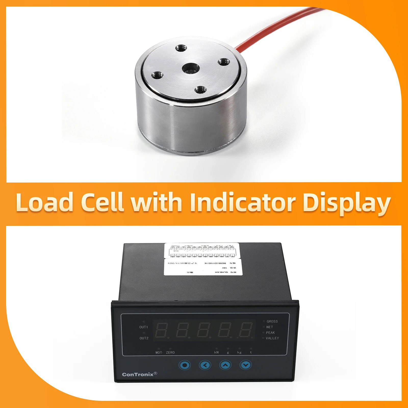 

Load Cell Sensor with Indicator Display,Weighing Pressure Sensor Test Compression Force Pressure Sensor 5KG 10KG 20KG 30KG 50KG