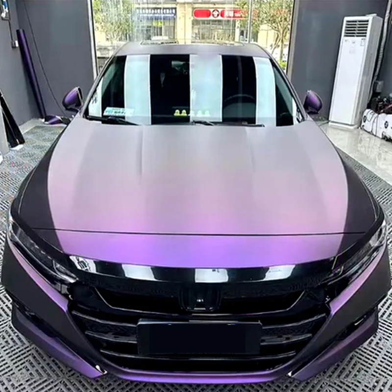Matte Pinot Noir Purple PET Car Wrap Vinyl Waterproof Color Change Self Adhesive Bubble Free Air Release Film