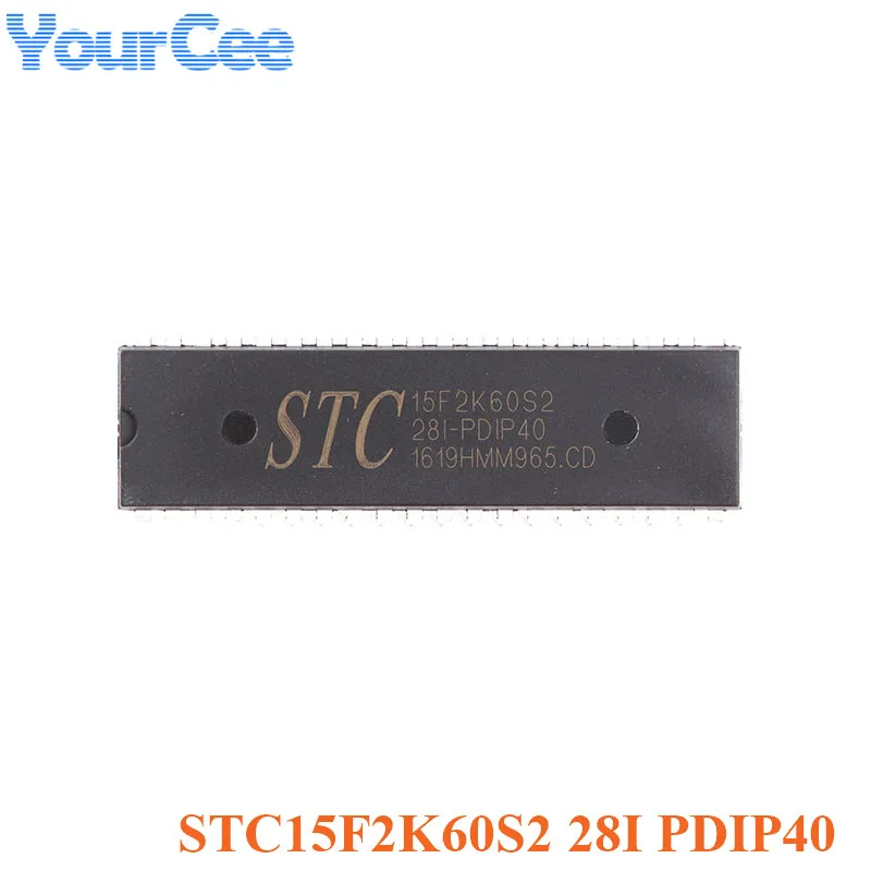 Original STC STC15F2K60S2-28I-PDIP40 Single-Chip Microcomputer Integrated Circuit IC Chip 15F2K60S2 Micro Computer ISP