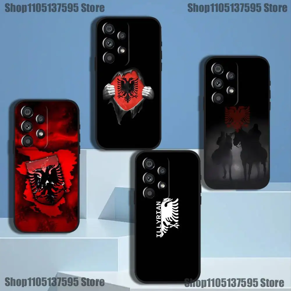 

A-Albanias Flag Phone Case For Samsung Galaxy A73,31,32,72,41,53,52,71,22,5G,Note,J7,8,9 Soft Black Cover