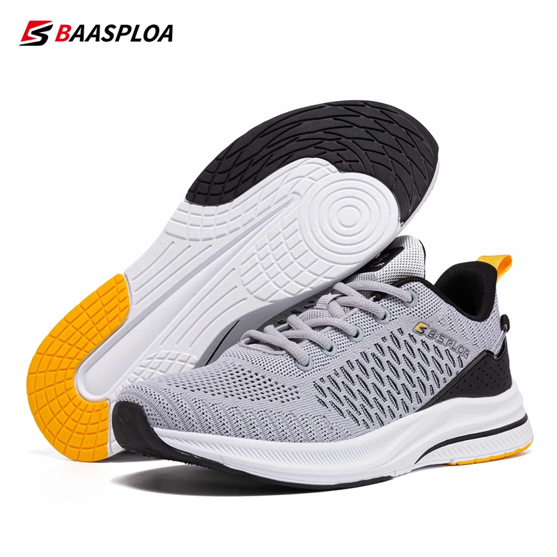 Baasploa Lightweight Running Shoes For Men 2022 Men's Designer Mesh Casual Sneakers Lace-Up Male Outdoor Sports Tennis Shoe