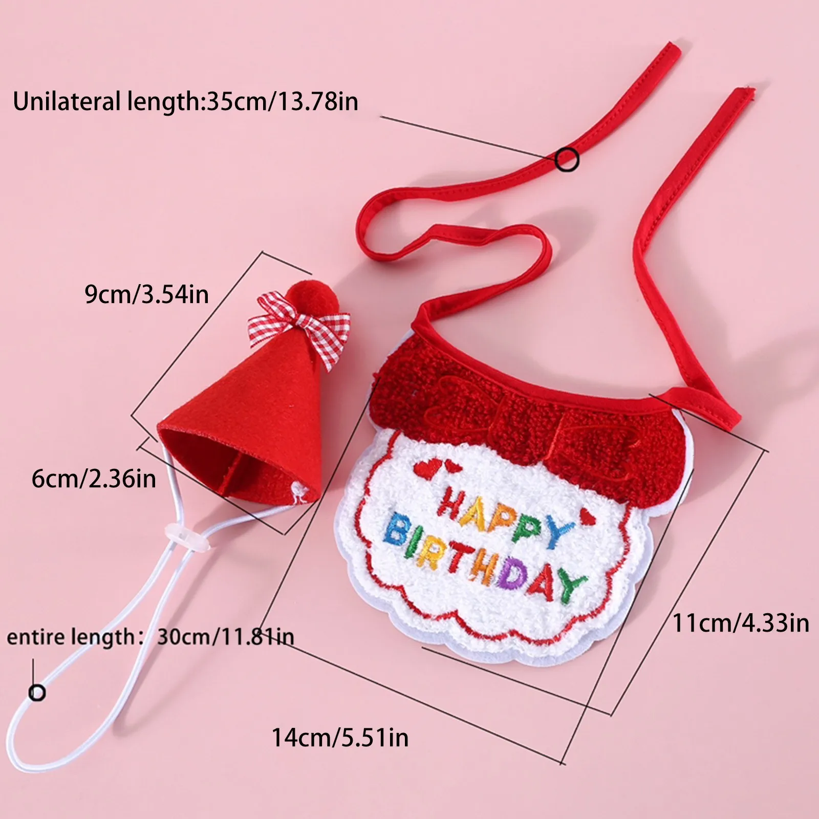زي عيد ميلاد الحيوانات الأليفة والقطط والكلاب - مجموعة قبعة ومريلة لعيد الميلاد، مريلة وشاح لطيف لعيد الميلاد وقبعة حفلات مستلزمات أعياد ميلاد الحيوانات الأليفة قابلة للتعديل #6